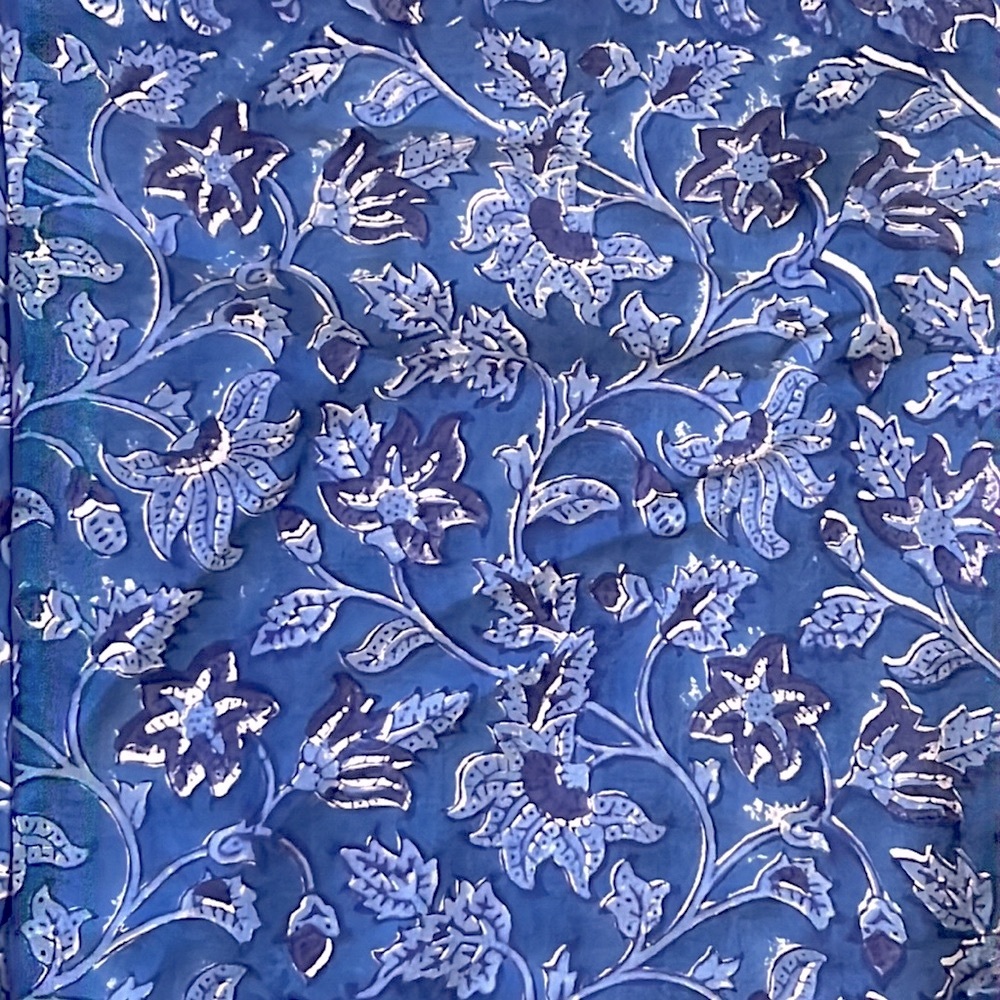 Jaypore Indigo Block Printed Pants with Drawstring Size XL - Picture 2 of 6